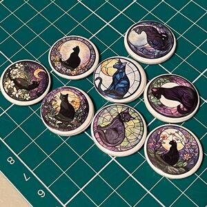Mysterious Black Cat Magnets (Set of 10)